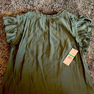 Sage green short sleeve blouse! Nanette LePore with tags!